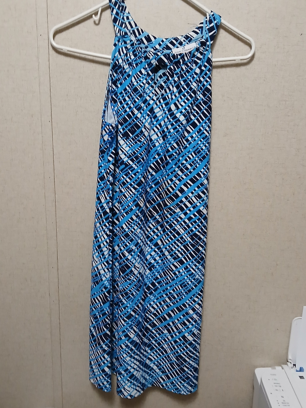 Jude Connally Blue & Navy Geometric Maxi Skirt
